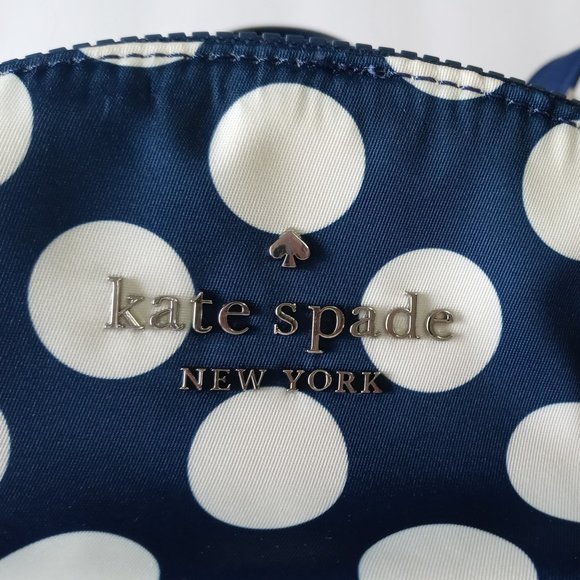 NWT Kate Spade Navy w/White Polka Dot Backpack - Picture 2 of 12